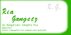 ria gangetz business card
